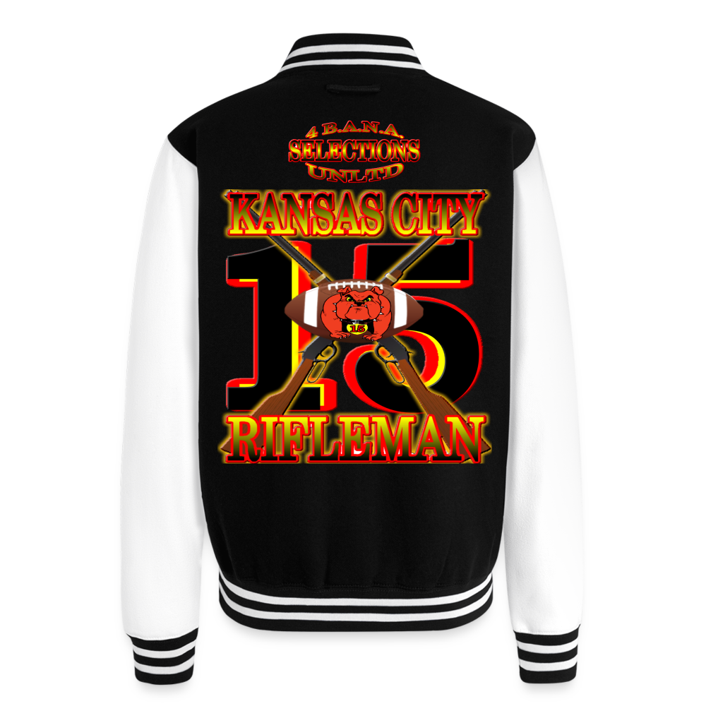 K.C. Rifleman C1 Heavyweight Letterman Jacket - black/white