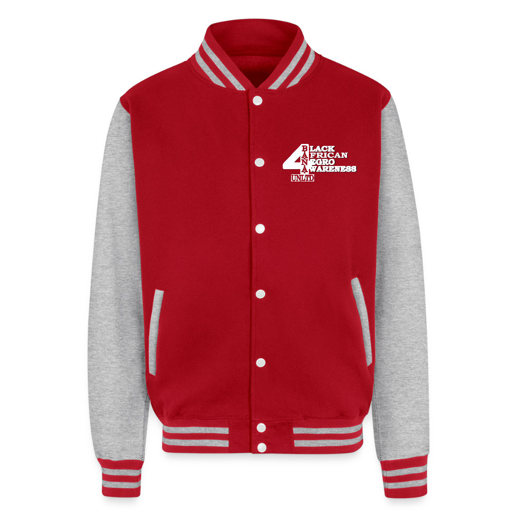 4 Banau W2 Heavyweight Letterman Jacket - red/heather grey
