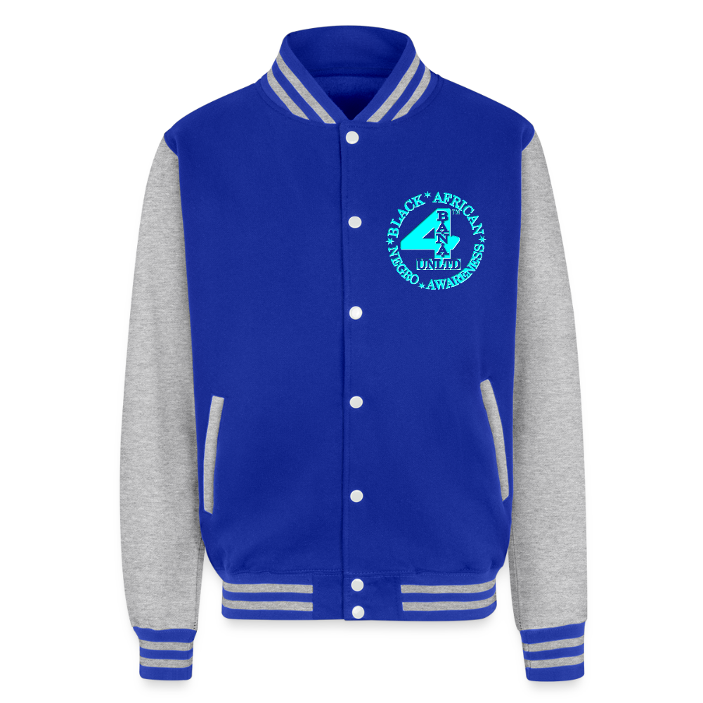 4 Banau C4 Heavyweight Letterman Jacket - royal/heather grey