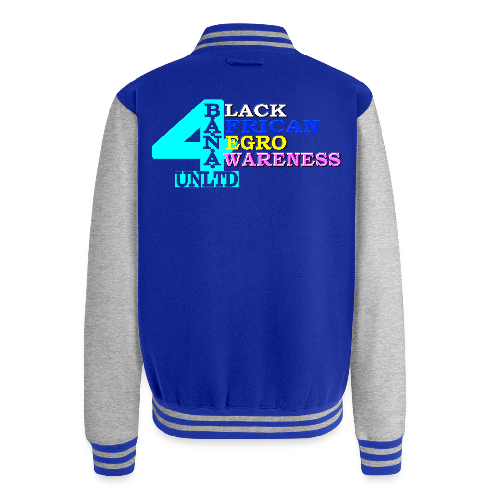 4 Banau C4 Heavyweight Letterman Jacket - royal/heather grey