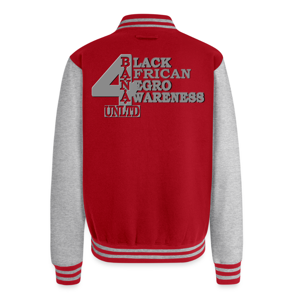 4 Banau G3 Heavyweight Letterman Jacket - red/heather grey