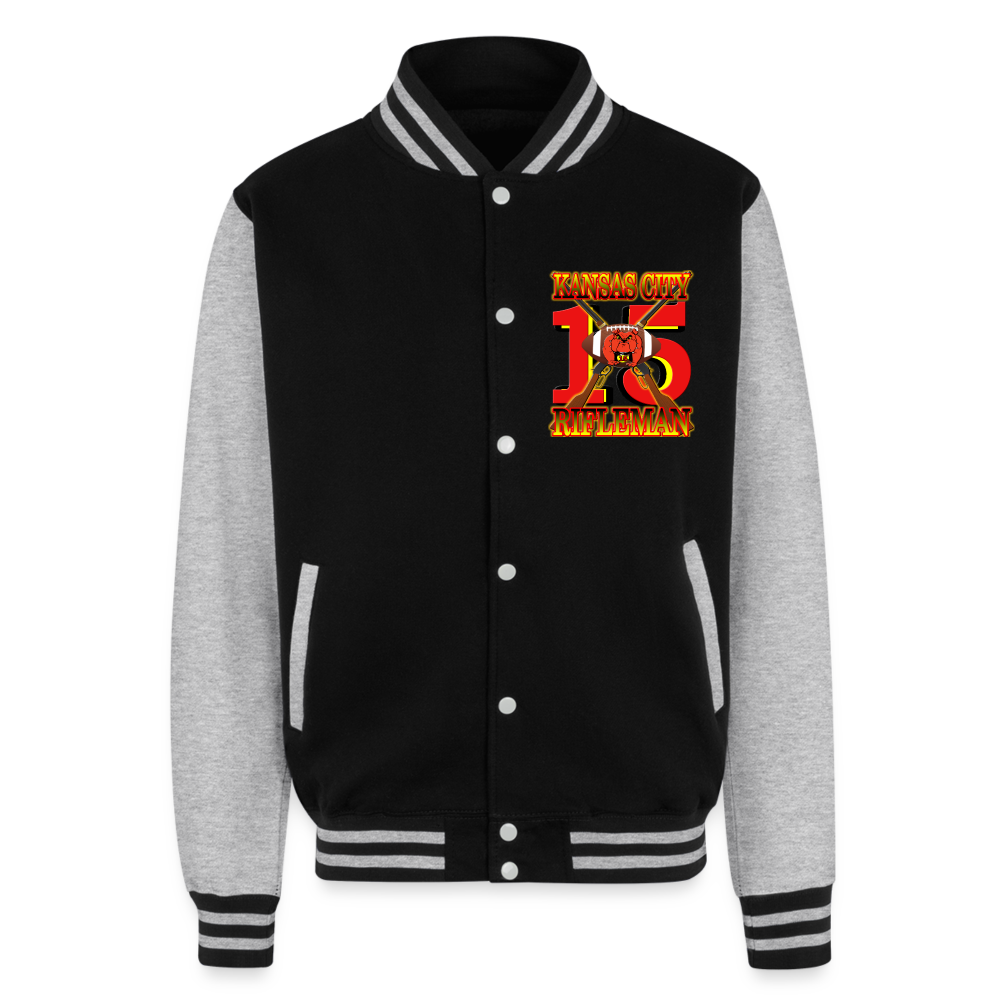 K.C. Rifleman C1 Heavyweight Letterman Jacket - black/heather grey