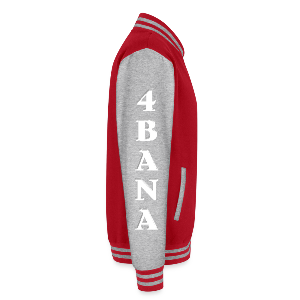 4 Banau W2 Heavyweight Letterman Jacket - red/heather grey