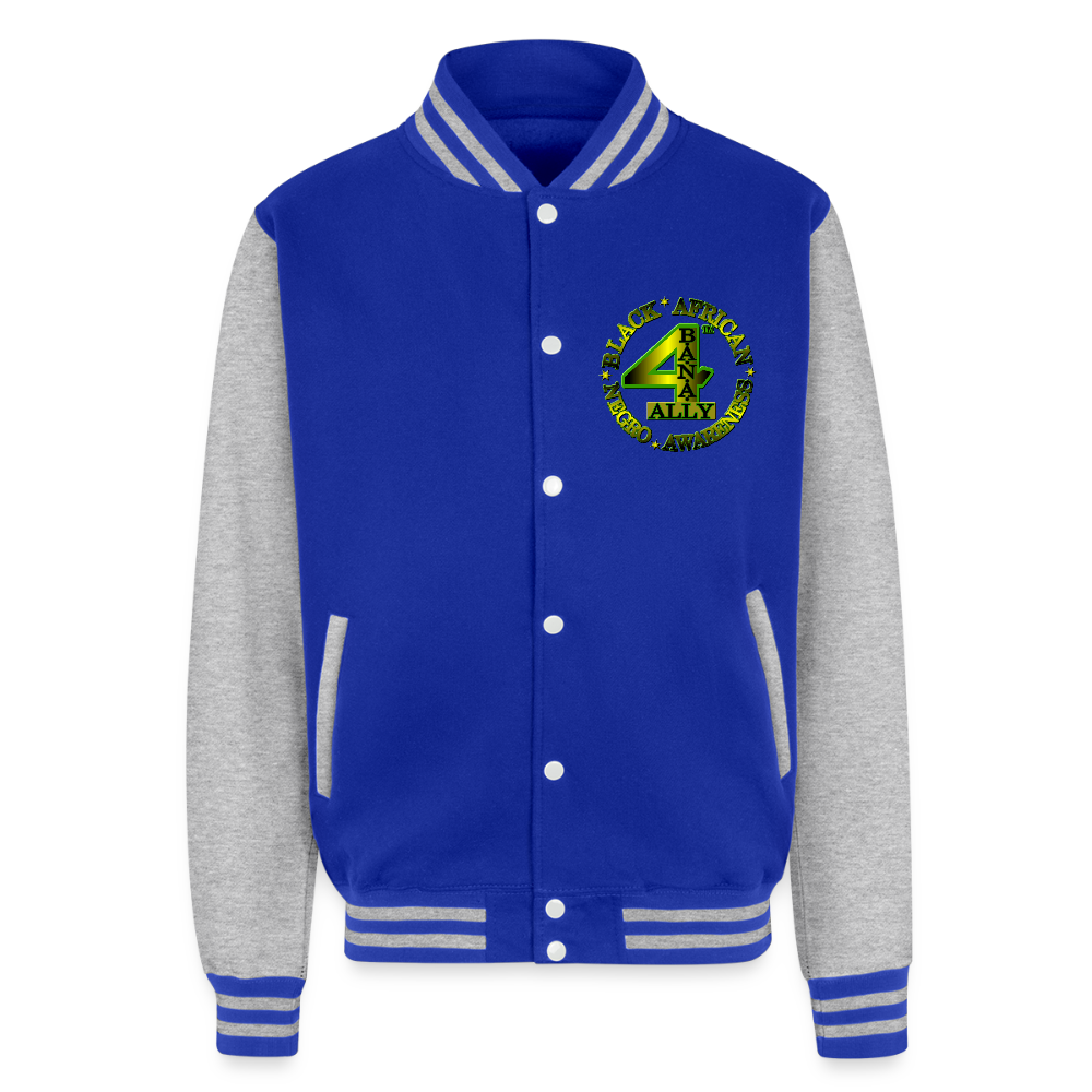 4 Banau S4 Solidarity Heavyweight Letterman Jacket - royal/heather grey
