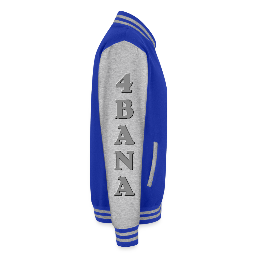 4 Banau G3 Heavyweight Letterman Jacket - royal/heather grey