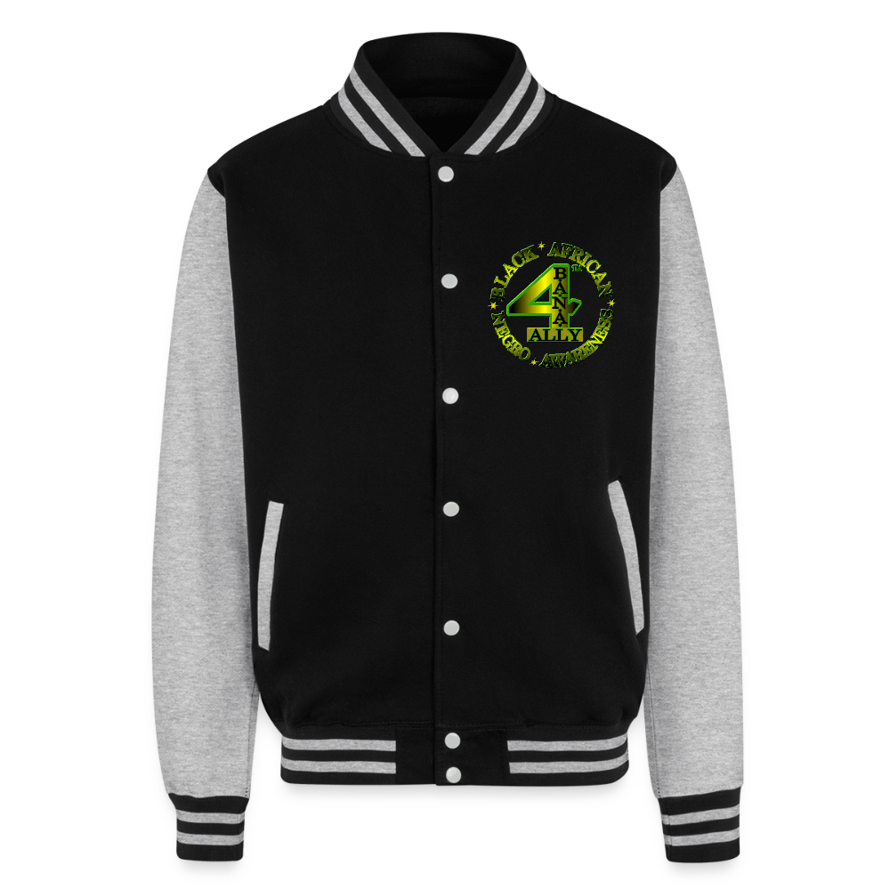4 Banau S4 Solidarity Heavyweight Letterman Jacket - black/heather grey