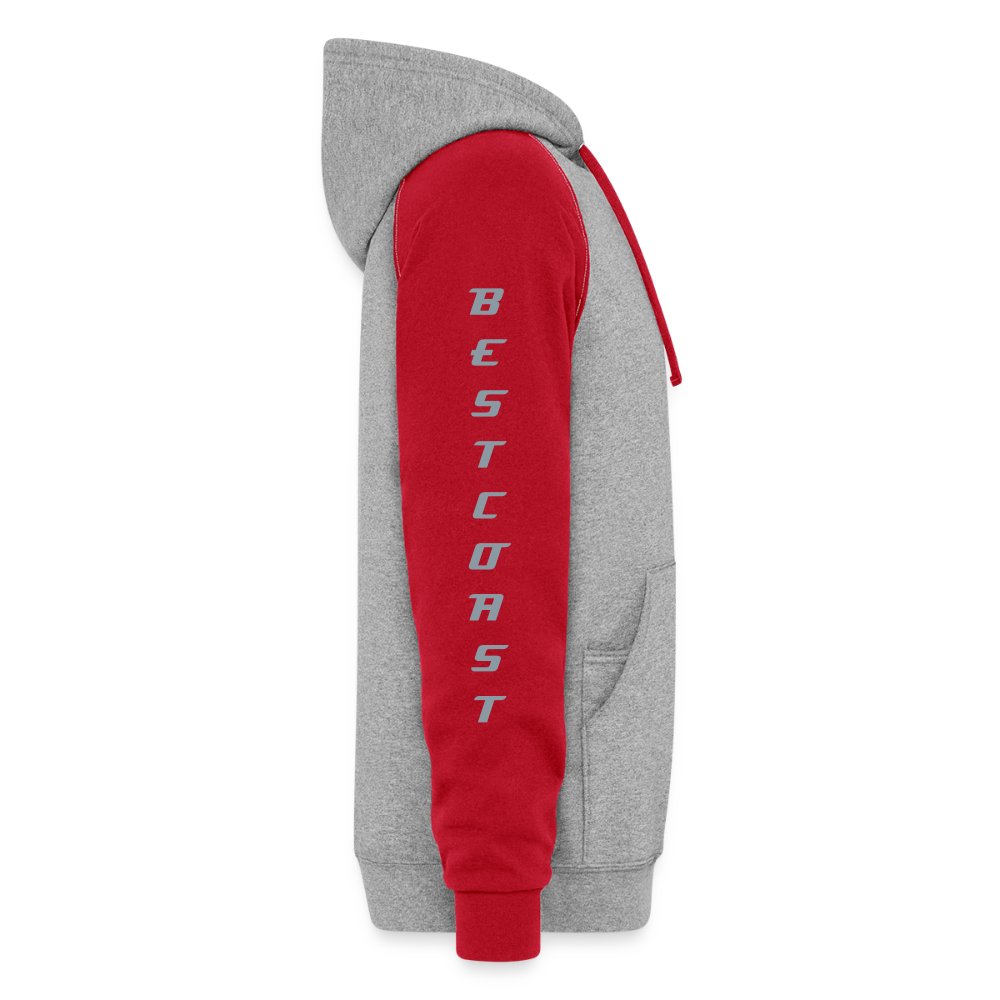 Best West Mocha Luv Unisex Hoodie - heather grey/red