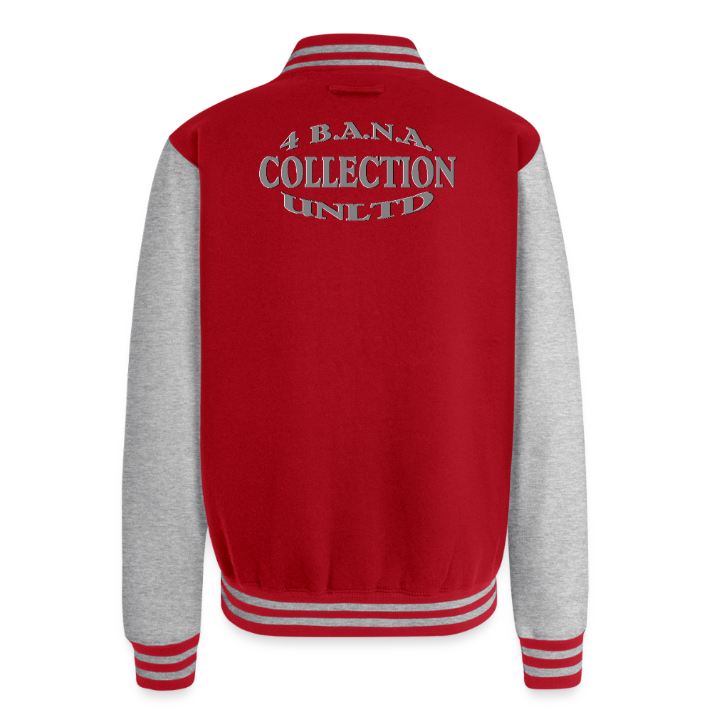 4 Banau G1 Heavyweight Letterman Jacket - red/heather grey
