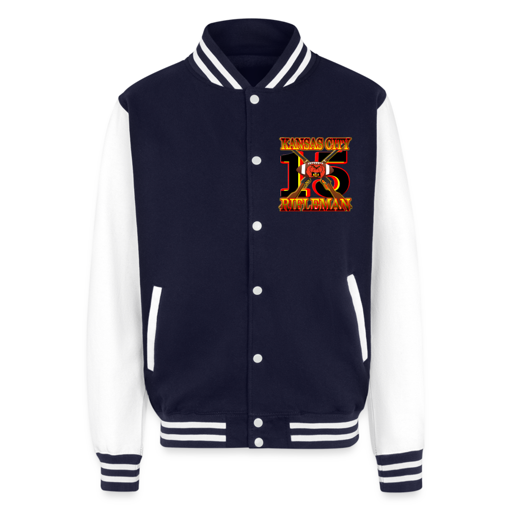 K.C. Rifleman B1 Heavyweight Letterman Jacket - navy/white