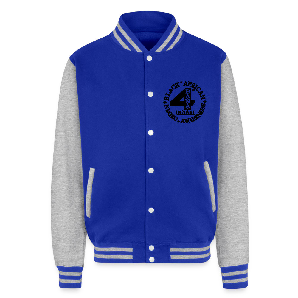 4 Banau B1 Heavyweight Letterman Jacket - royal/heather grey