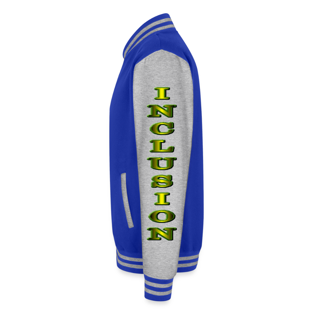 4 Banau S1 Inclusion Heavyweight Letterman Jacket - royal/heather grey