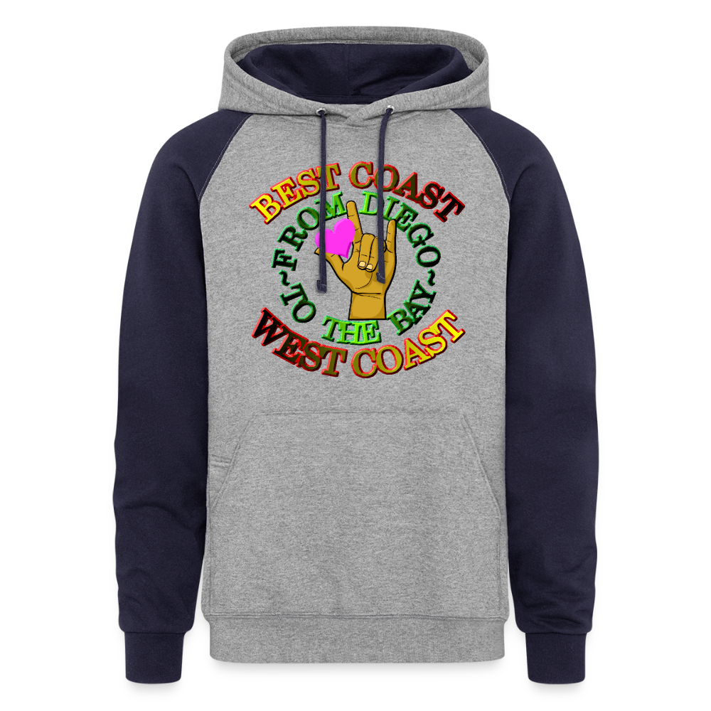 Best West Mocha Luv Unisex Hoodie - heather gray/navy