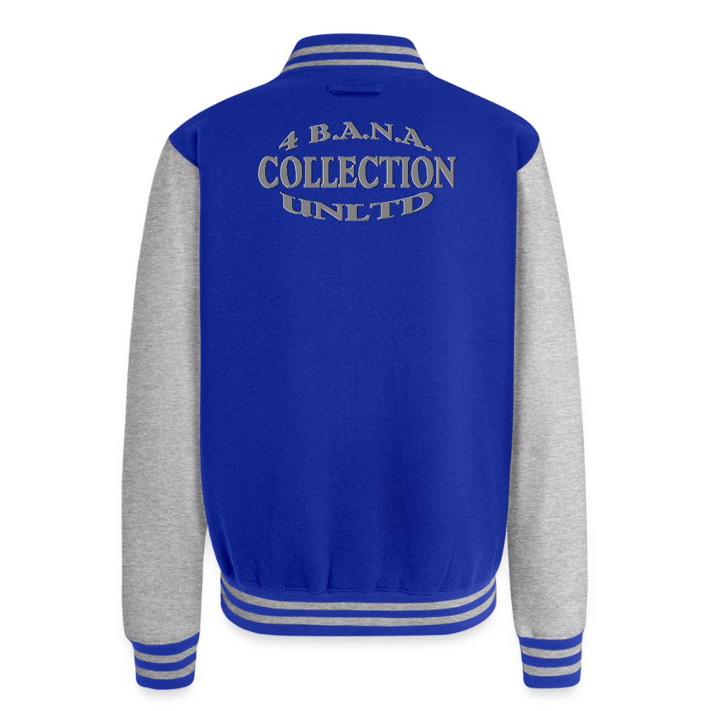 4 Banau G3 Heavyweight Letterman Jacket - royal/heather grey