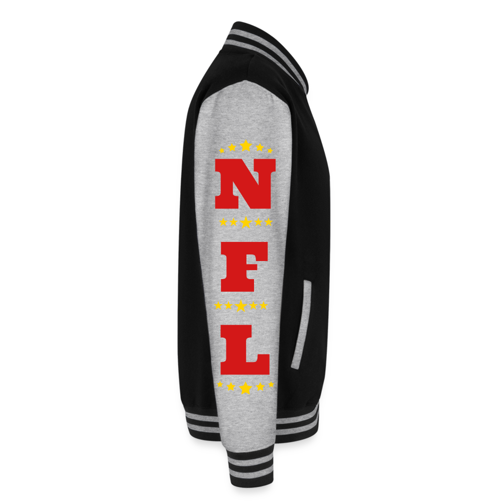 Chiefs' Red Dog Nation Y1 Heavyweight Letterman Jacket - black/heather grey