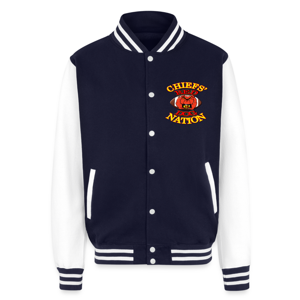 Chiefs' Red Dog Nation Y1 Heavyweight Letterman Jacket - navy/white