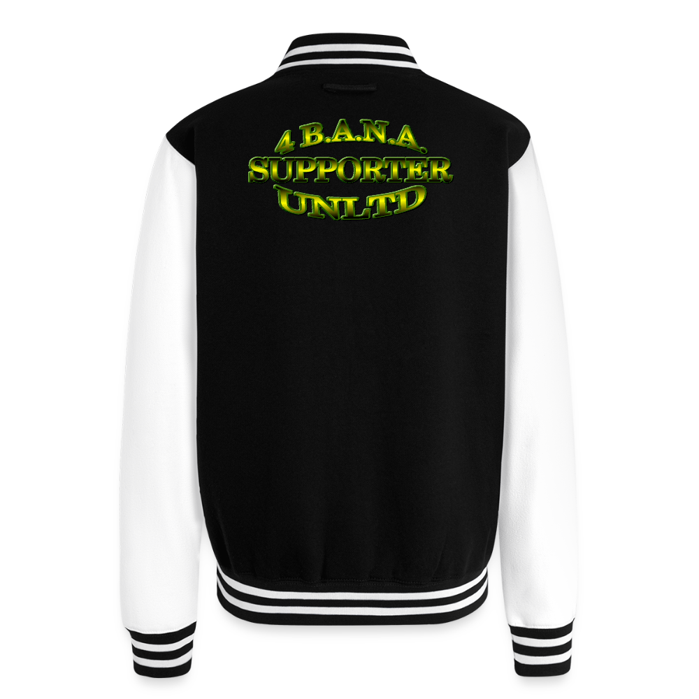 4 Banau S2 Diversity Heavyweight Letterman Jacket - black/white