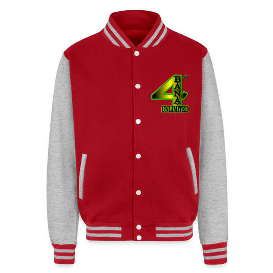 4 Banau S2 Heavyweight Letterman Jacket - red/heather grey