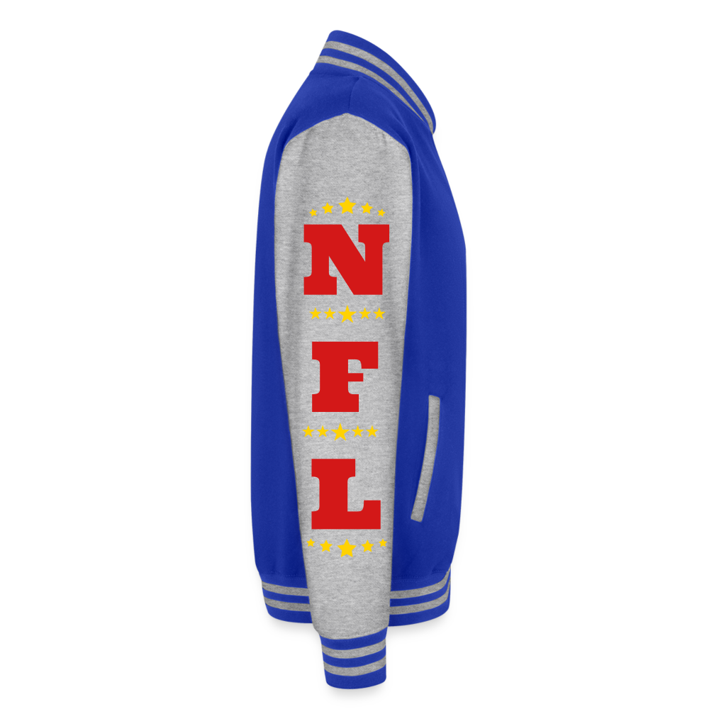 Chiefs' Red Dog Nation Y1 Heavyweight Letterman Jacket - royal/heather grey