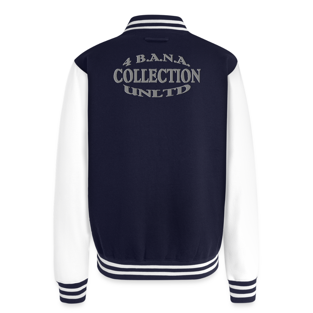 4 Banau G3 Heavyweight Letterman Jacket - navy/white