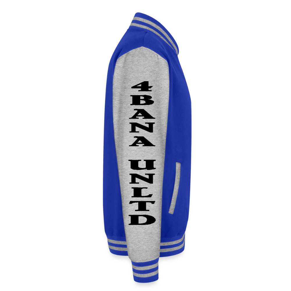 4 Banau B3 Heavyweight Letterman Jacket - royal/heather grey