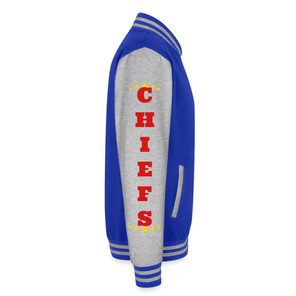 K.C. Rifleman C1 Heavyweight Letterman Jacket - royal/heather grey
